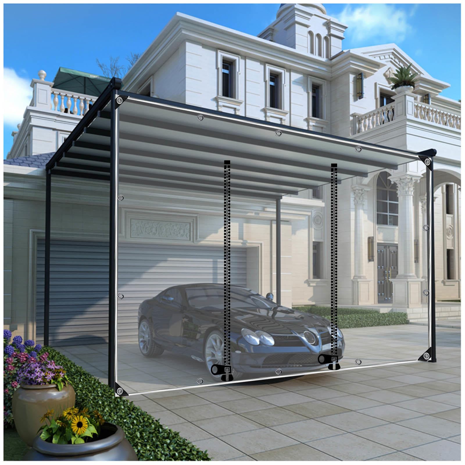 Transparente PVC-Abdeckplane, Pavillon, Seitenteile, mit Reißverschluss, wasserdichte Outdoor-Vorhänge für Pergola, Garten, Terrasse, 3 x 3 m