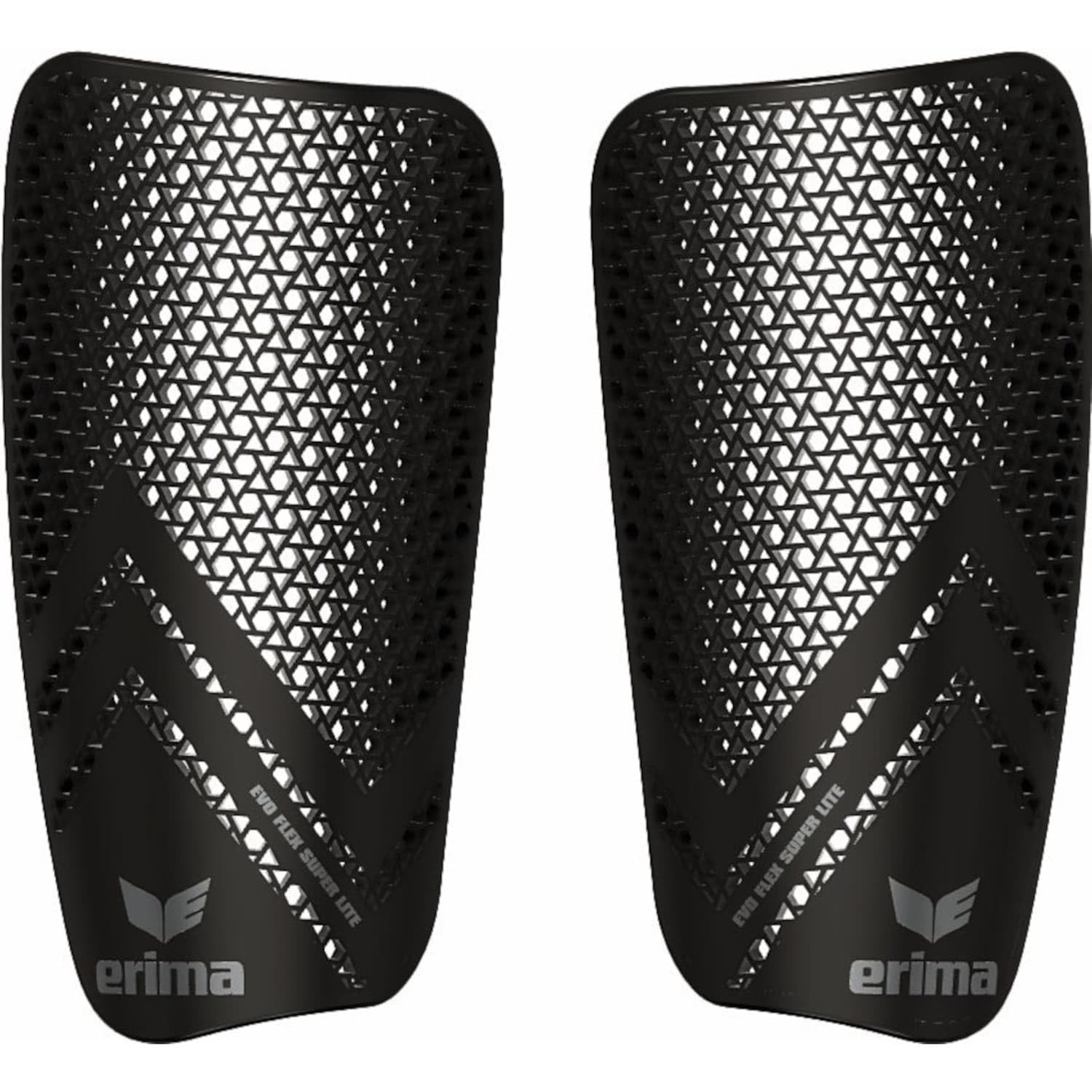 Erima Unisex Youth Evo Flex Superlite Shin Pads (7212401), Black/Silver, S