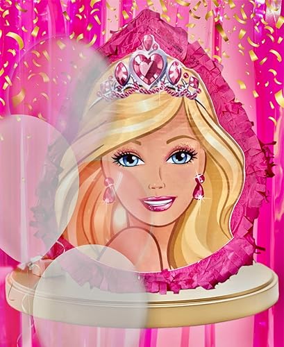 Miniatura 4 de Piñata de muñeca de moda para cumpleaños y fiestas con tematicas divertidas para niños en forma de tambor con animación de princesas