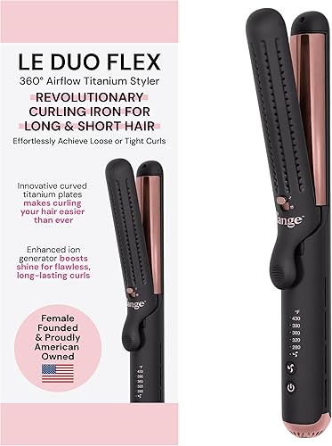 Miniatura 8 de L'ANGE HAIR Le Duo Flex 360° Airflow Titanium Styler | Plancha rizadora con configuraciones ajustables que crea ondas | Estilizador de flujo de aire