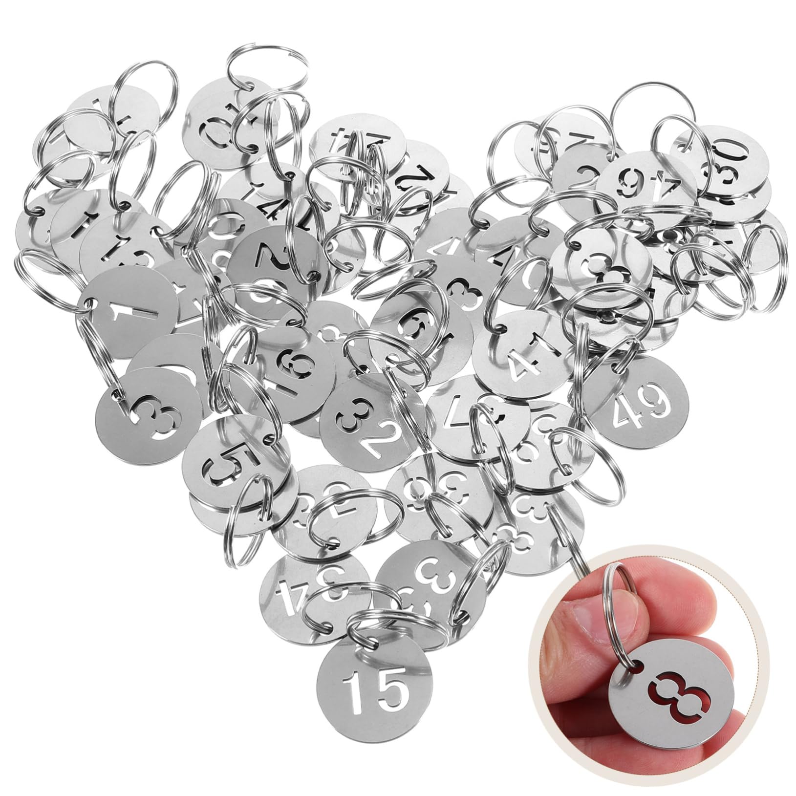 COLLBATH 250pezzi Targhette Numeriche Inossidabile Per Organizzazione Chiavi e Adatte Per Scuole Supermercati e Fitness