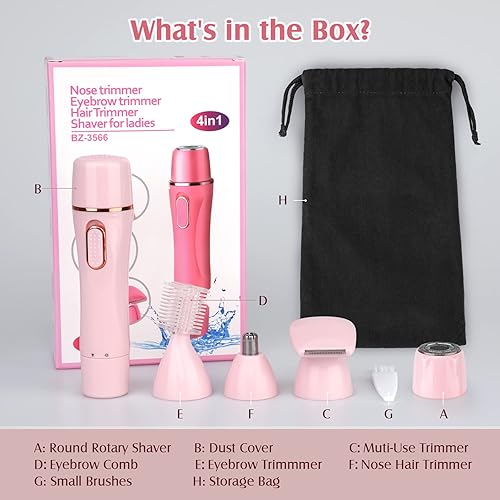 Miniatura 5 de SEABIRD Maquinillas de afeitar eléctricas para mujer, 2 en 1, depiladoras para depilación de piernas, cara, brazo, axila, afeitadora eléctrica para