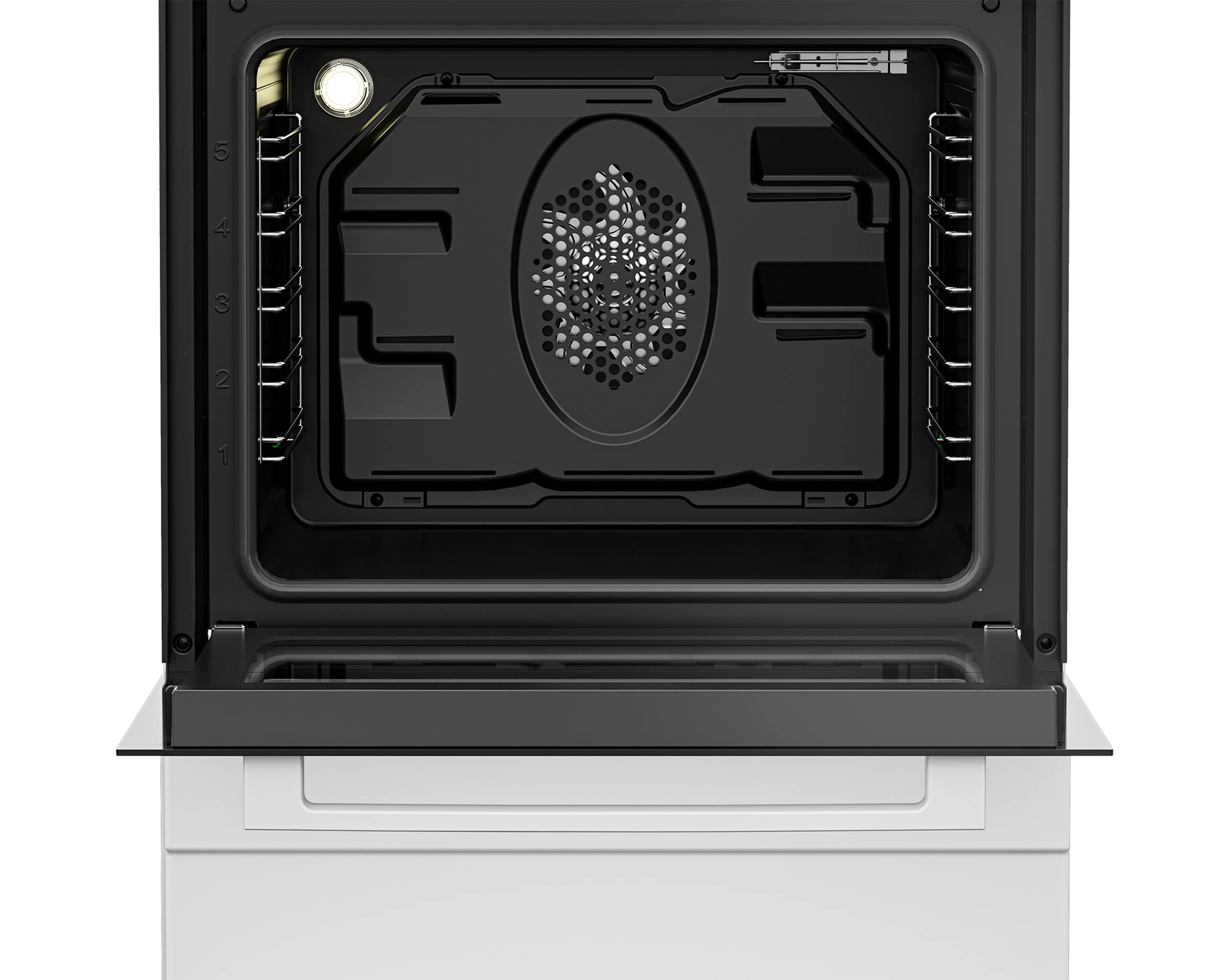 Beko FSM67320GWS Freistehender Elektroherd 72l 8 Heizarten Glaskeramik Kochfeld 4 Kochzonen Energieeffizienzklasse A Weiß