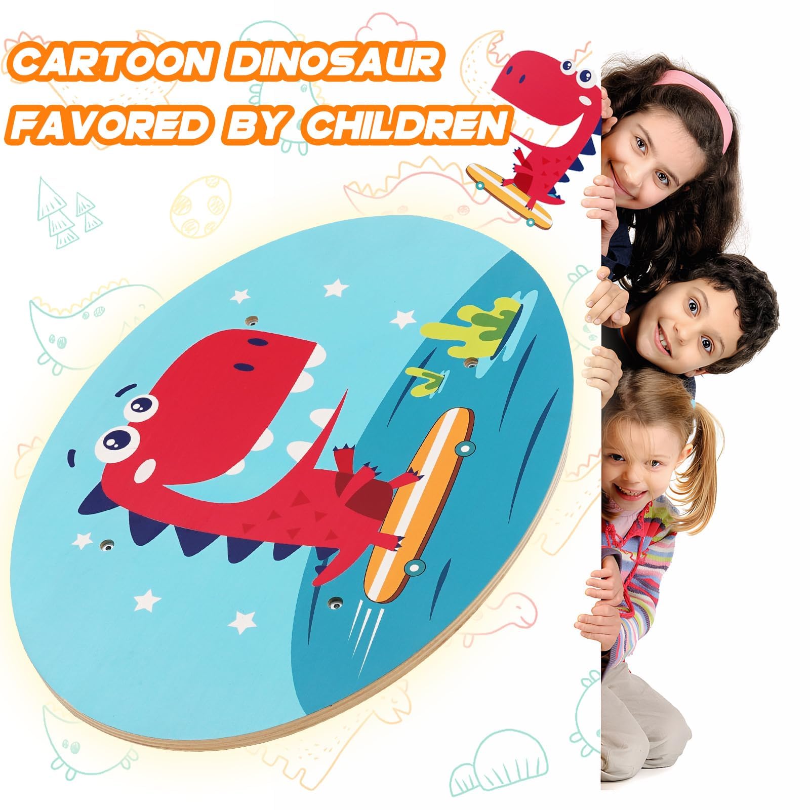 Balance Board Kinder, Wackelbrett aus Holz, Gleichgewichtstrainer Balancierbrett Balance Spiel Balance Kissen Balancierbalken Balancieren Kinder