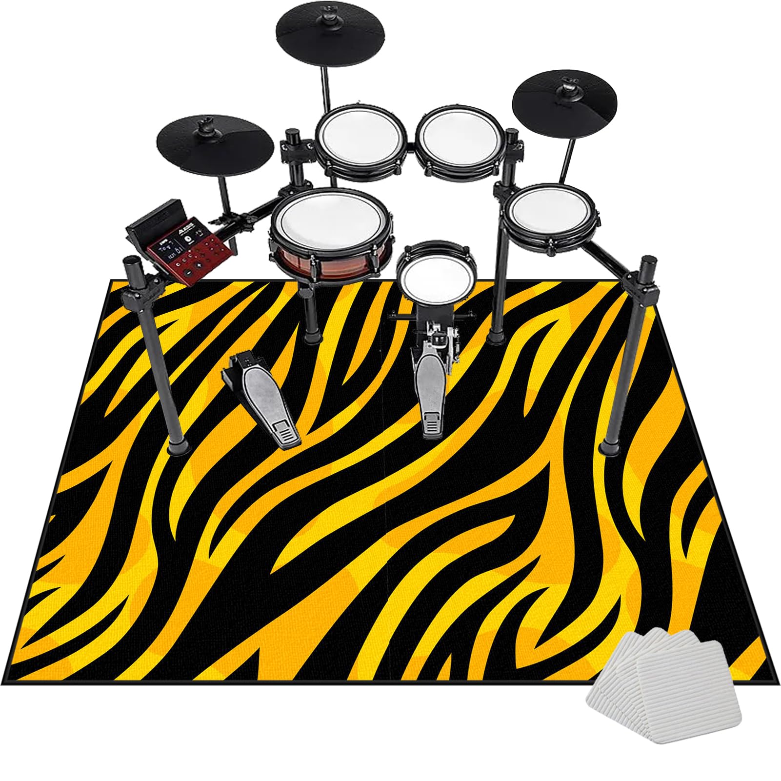 Drum Teppich, rutschfeste Trommel Teppiche, Schallschutzmatte rutschfeste Trommelmatte, 120 x 100 cm Music Carpet Innen und Außen, Akustik Elektrisches Schlagzeug Teppich für Studio, Wohnung