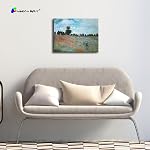 Wieco Art The Poppy Field Near Argenteuil Giclee Canvas Prints Wall Art of Claude Monet Famous Floral Oil Paintings Reproduction Classic Flowers Landscape Pictures Artwork for Bedroom Home Decorations