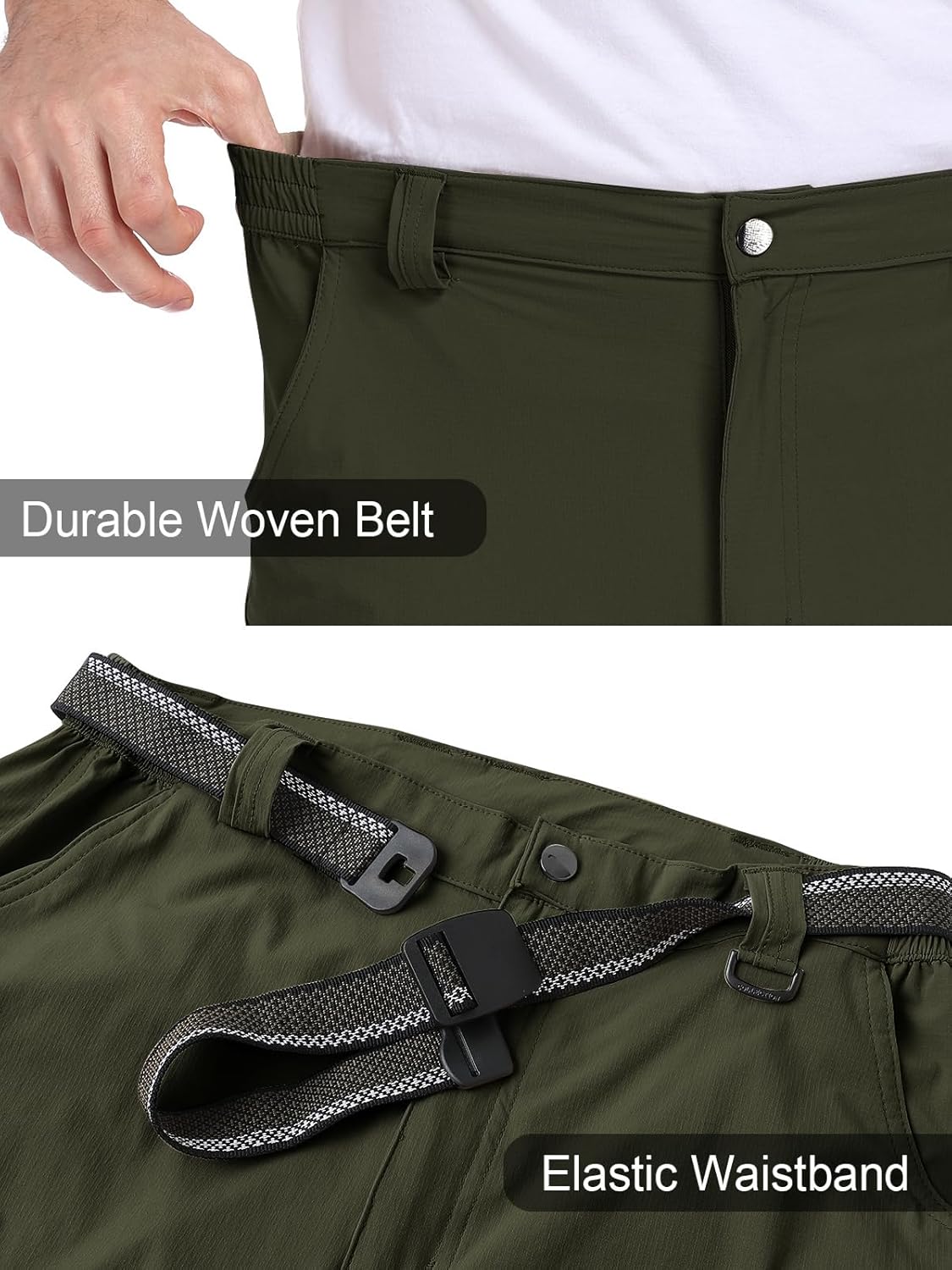 Men's Cargo Hiking Pants Water Resistant Lightweight Quick-Dry Work Pants - Image 3