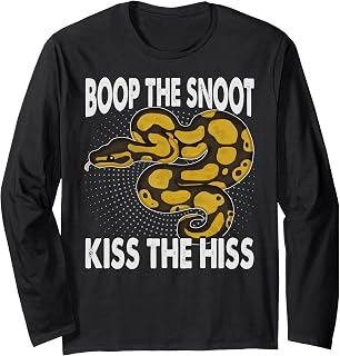 Boop The Snoot Kiss The Hiss - Funny Ball Python Snake Long Sleeve T-Shirt