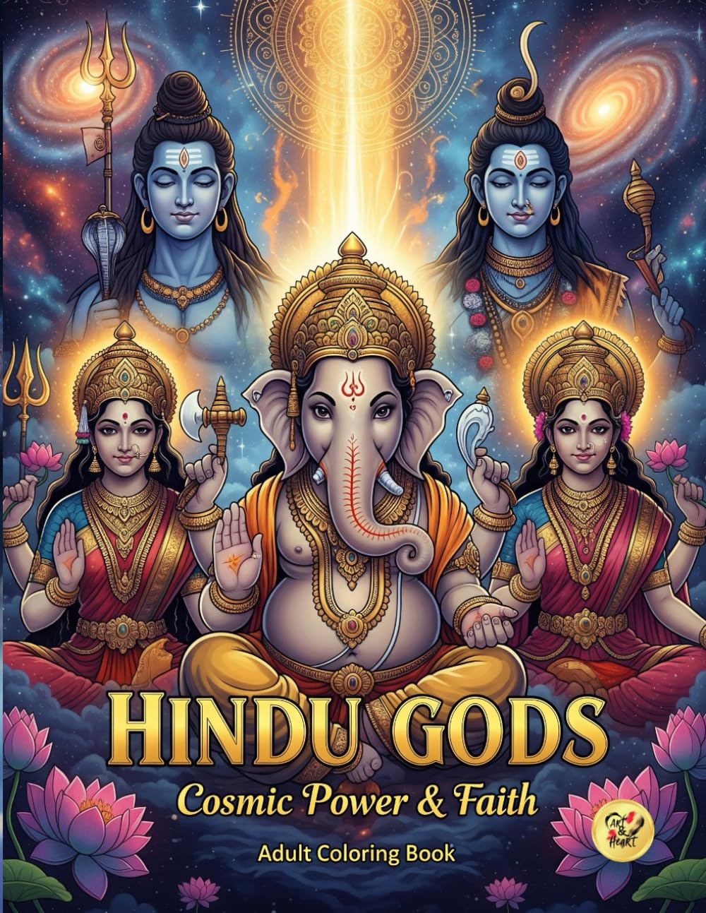 Hindu Gods: Cosmic Power & Faith: An Adult Coloring Book of Divine Deities, Sacred Symbols, and Spiritual Art