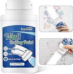 Rullo per Vernice Bianca, Kit di Riparazione per Pareti Portatile e Integrato, Facile da Applicare, Vernice Bianca a Rapida Asciugatura a Base d'Acqua, Adatto per Piccole Aree di Cartongesso (100 g)