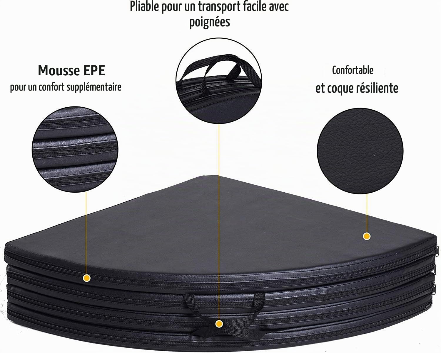 Exercice De Fitness Pole Dance Crash Tapis/Pole Dance Tapis/Entraînement Gymnase Padding/Yoga Pilates Gymnastics Exercice Floor Cushion-Black (Trip 30/50mm)(Size:120x5cm)