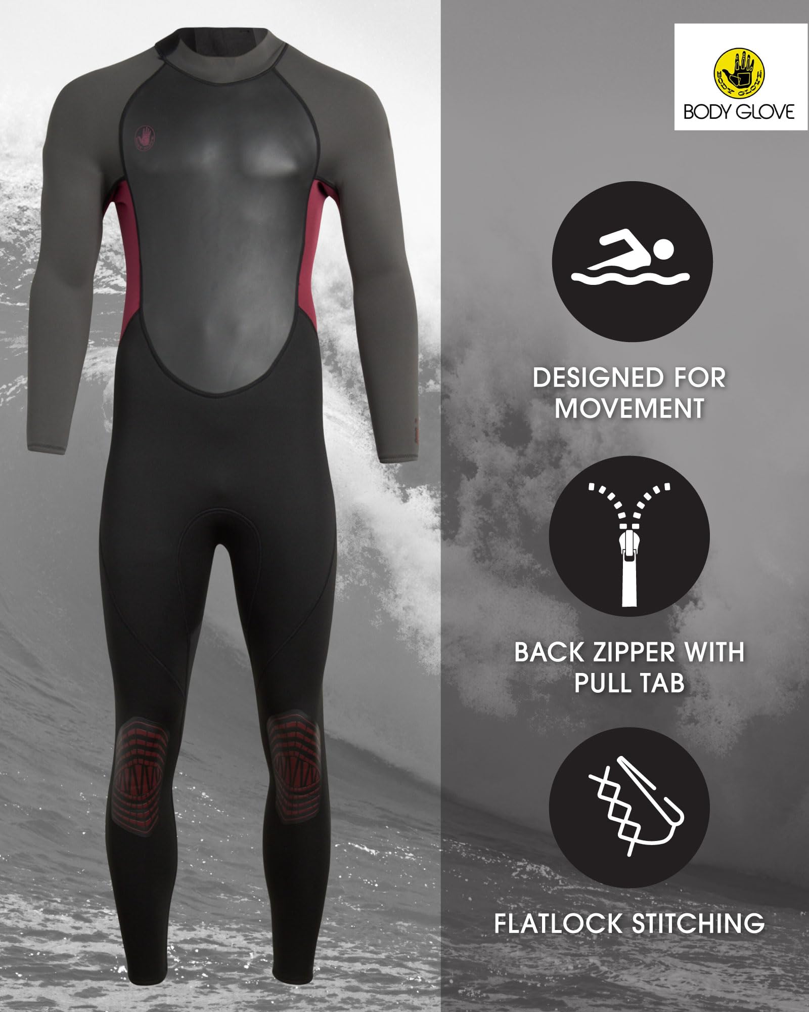 Amazon.co.jp: Body Glove Men's Wetsuit - UPF 50+ 3/2 MM Neoprene