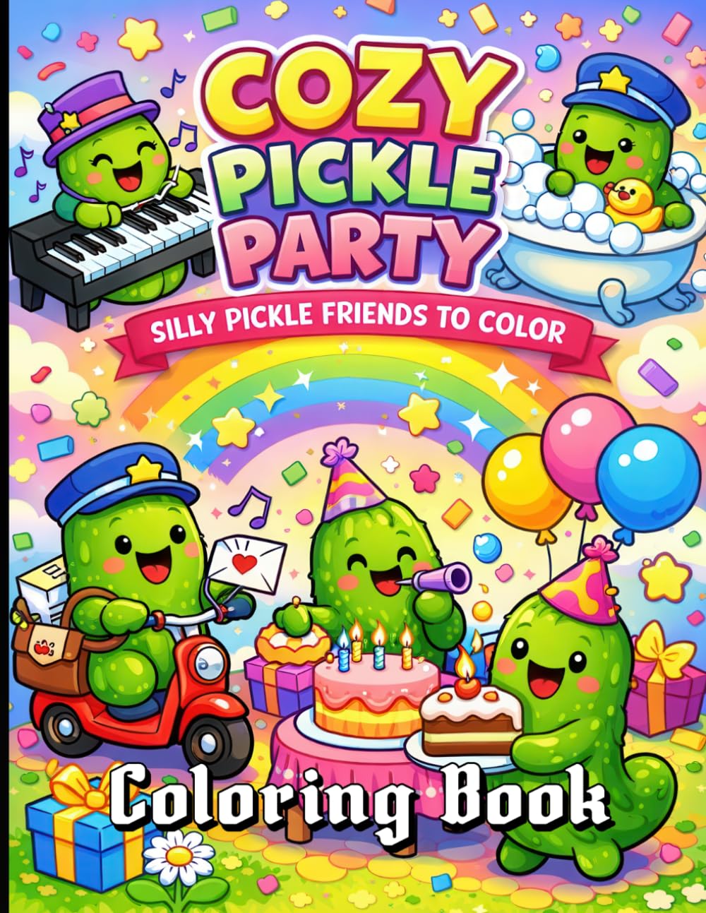 Cozy Pickle Party Coloring Book: Silly Pickle Friends to Color.