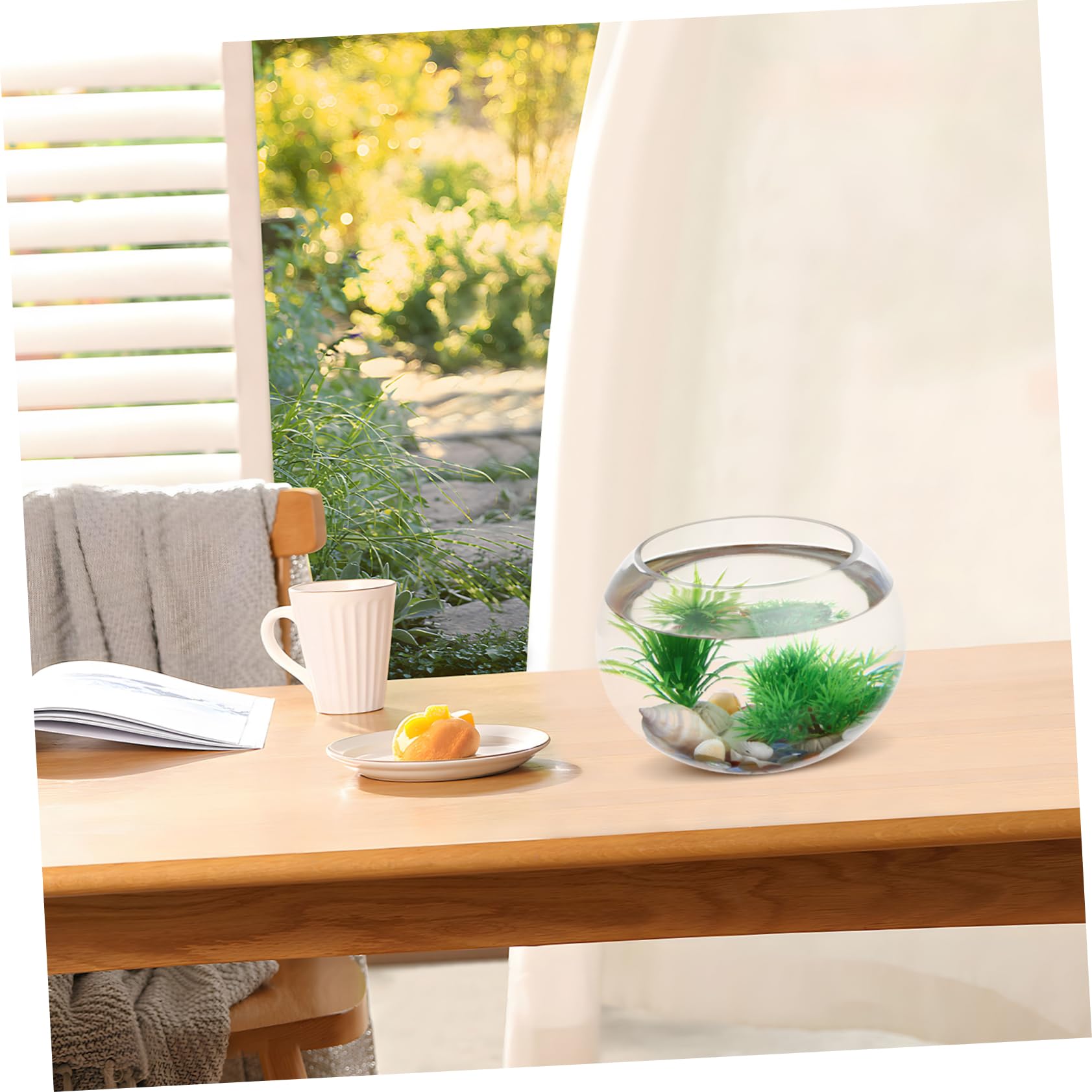 YARNOW Glazen Hydroponics Plantenbak Visbak voor Desktop