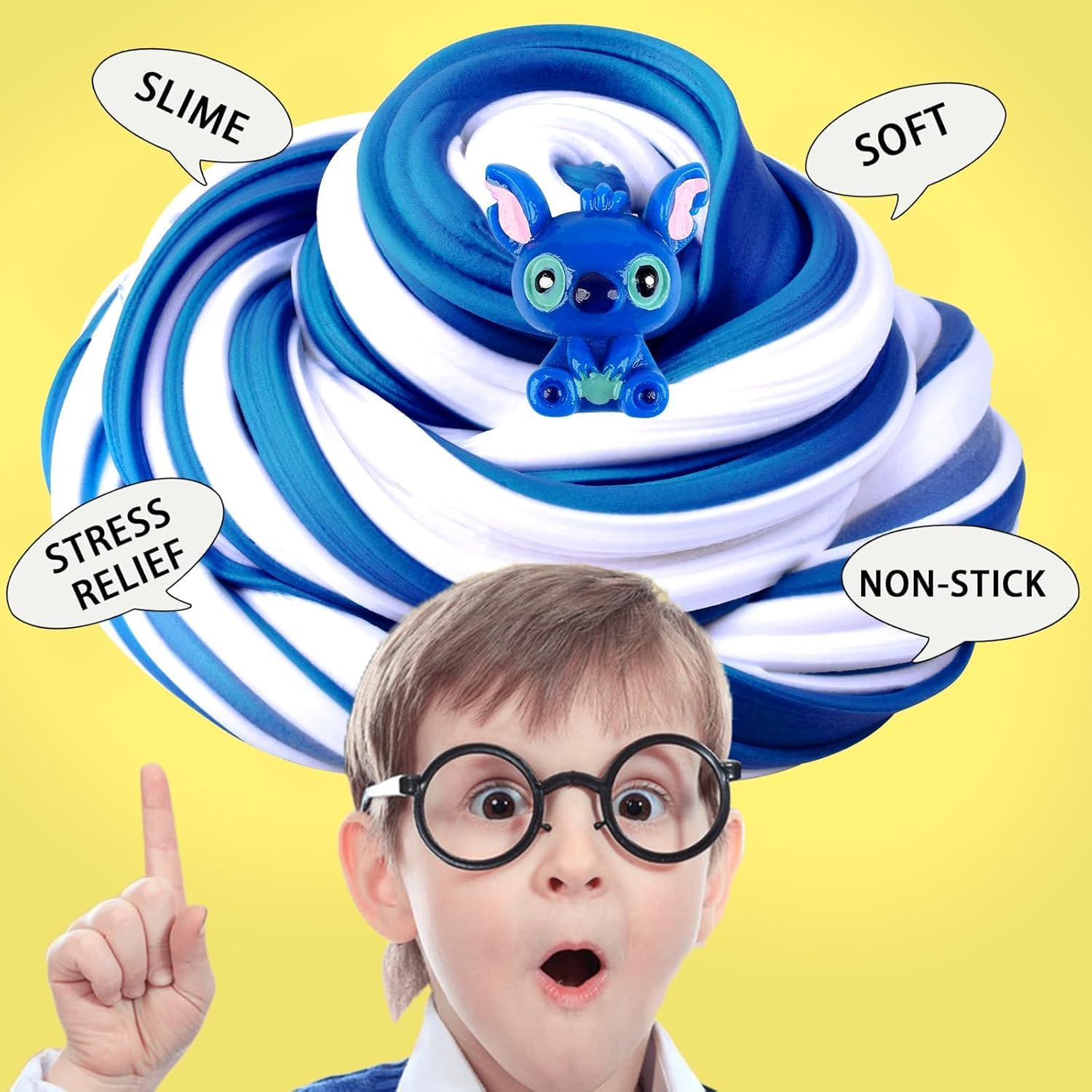 Generic Blue Butter Slime, Super Soft & Non-Sticky, DIY Slime Kit for Girls & Boys, Kids Party Favors, Toy