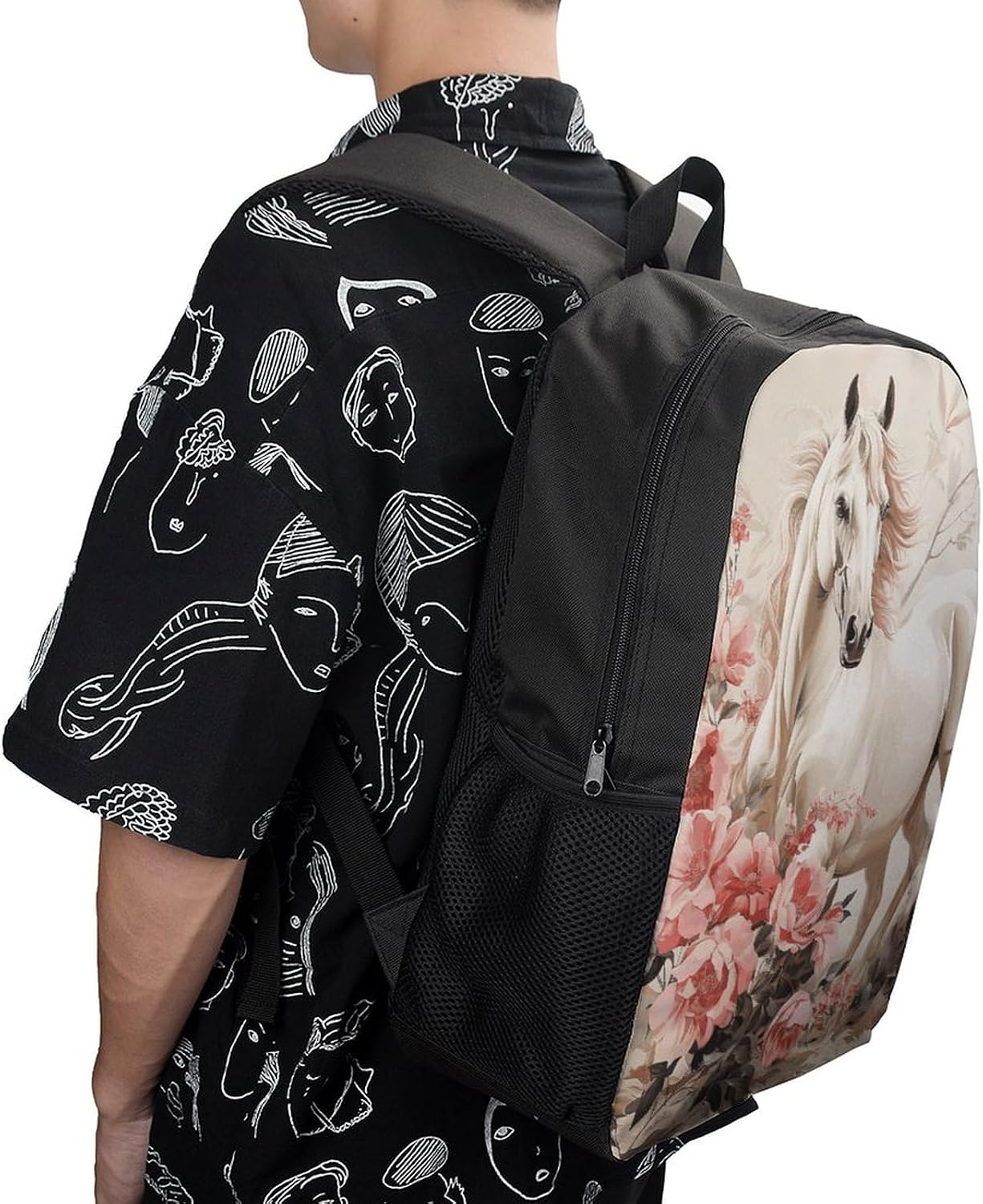 Horse Image Large Backpack for Work, 17 Inch Laptop Bag image 5