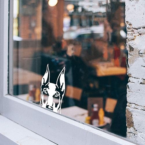 Miniatura 6 de WIRESTER Adhesivo decorativo de vinilo transparente de 6 pulgadas para ventana de coche (o cualquier superficie plana), diseño de perro Doberman