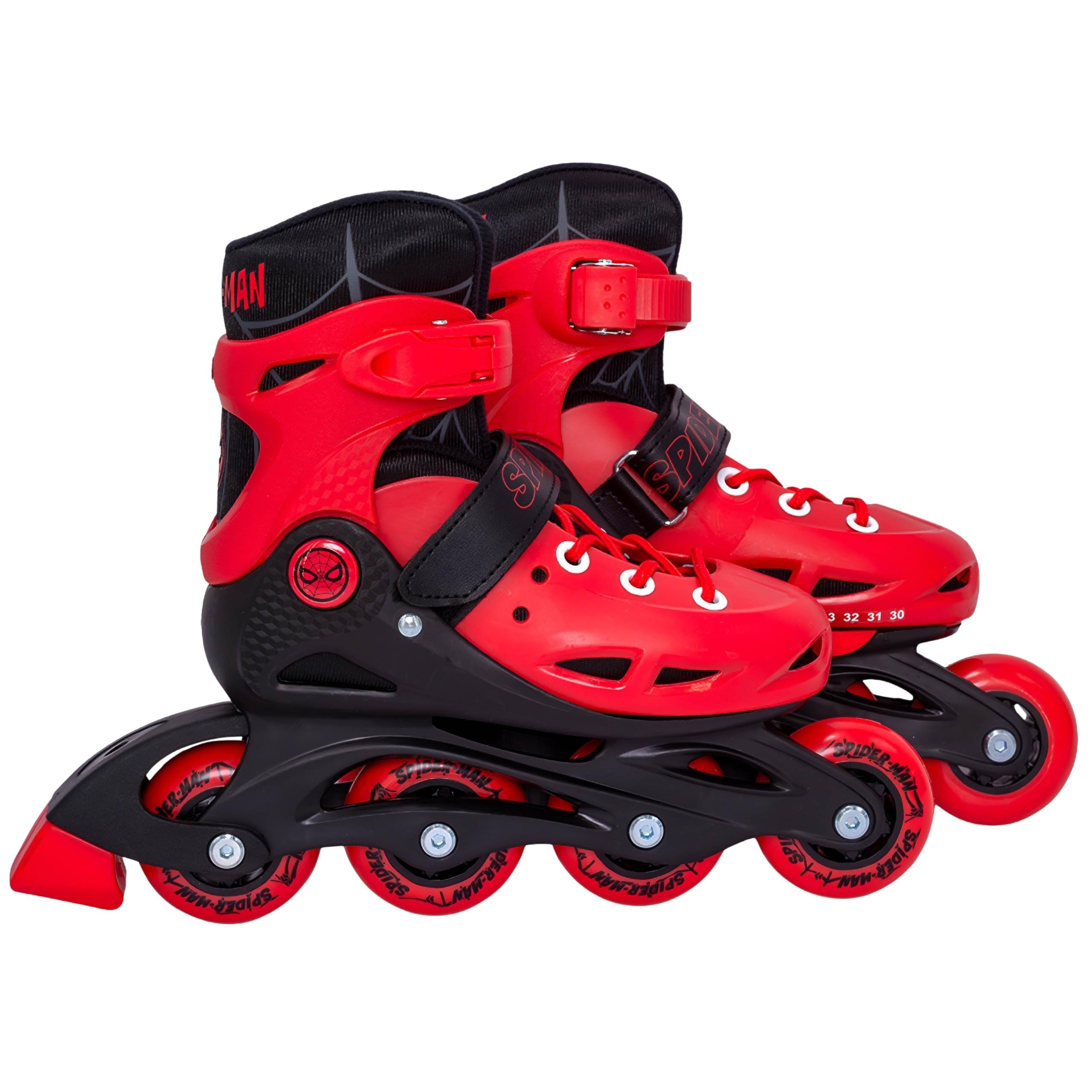 MARVEL Spider-Man Adjustable roller skates for boys, safe, red and black (Red, 30–33 EU)