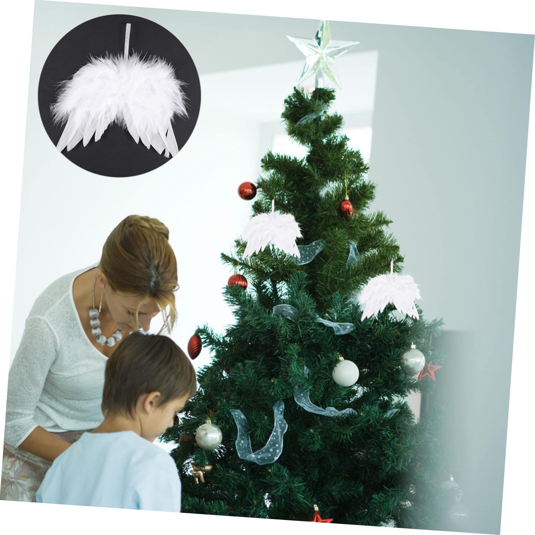 TOPBATHY 3 Juegos Colgante De Alas De Ángel Angeles De Navidad Ángel Adornos De Navidad Christmas Tree Decorations Navideños Colgantes De Alas De Ángel Pluma Uds * 3