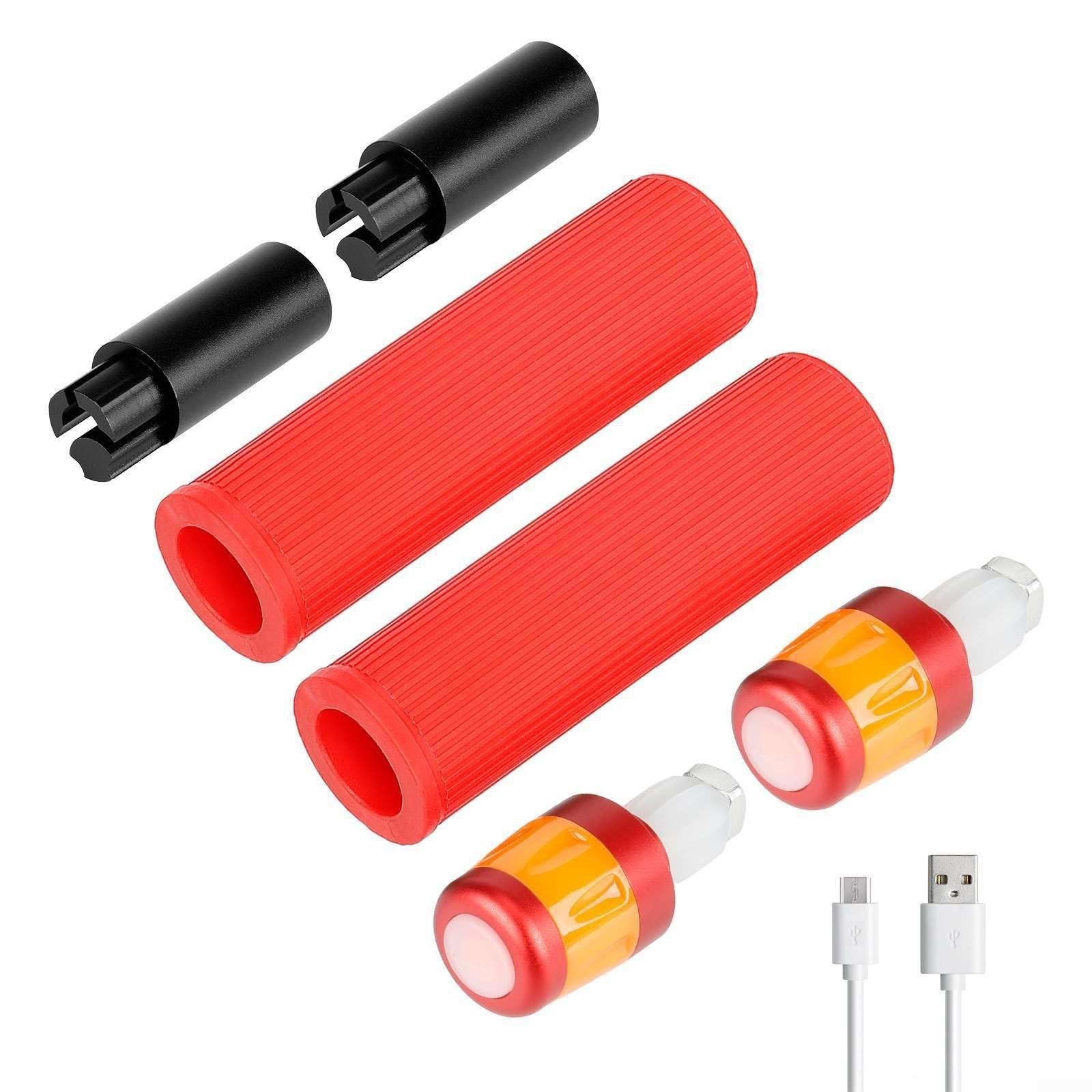 Ensemble de guidon d'extension avec lumière LED pour trottinette électrique Max G30 Es avec poignée en silicone, options multicolores pour une meilleure visibilité à la tombée de la nuit (Y)