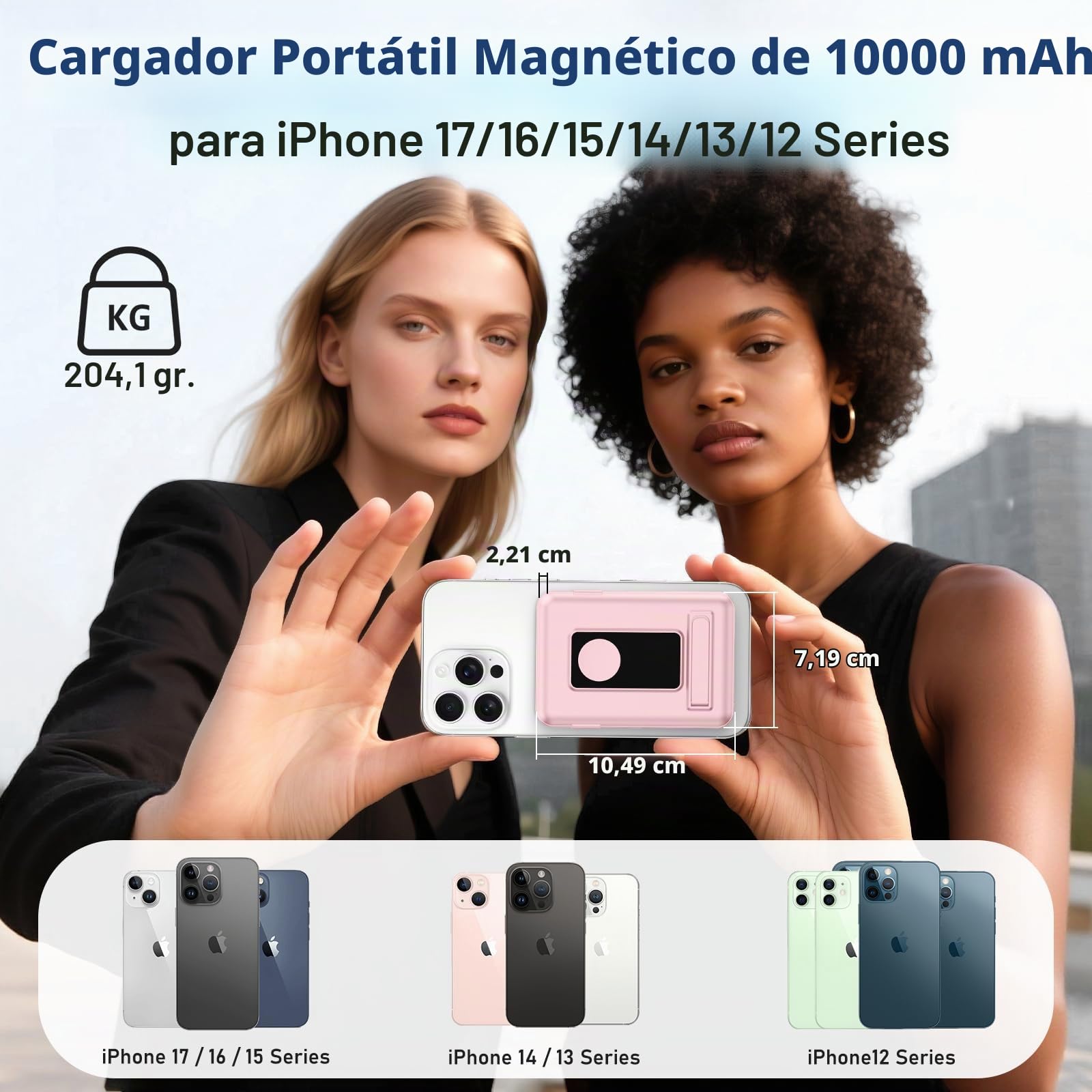 para Magsafe Power Bank, 10000mAh Magnético Bateria Externa Carga Rapida, Inalámbrico Bateria Portátil Powerbank con USB-C y Pantalla LED para iPhone 17/16/15/14/13/12 et Apple Watch Series