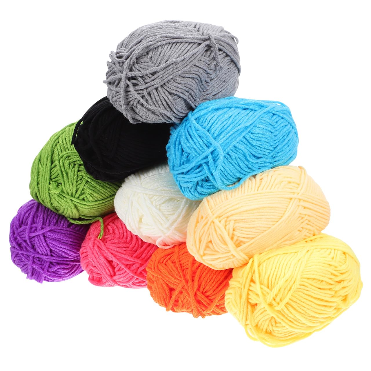 10pezzi Filato di Cotone Gomitoli Colorati per Lavori Maglia e Uncinetto Delicato per Creazioni Artigianali e Accessori Fatti Mano
