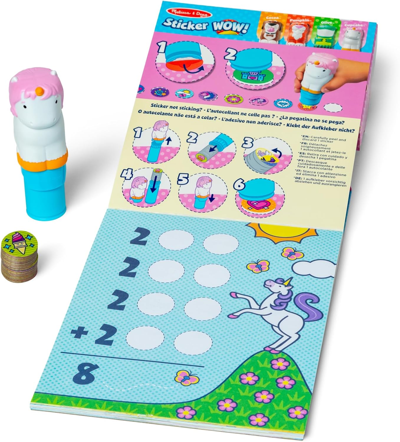 Melissa & Doug Sticker Wow!™ 24-Page Activity Pad and Sticker Stamper, 300 Stickers, Arts and Crafts Fidget Toy Collectible Character – Tiger - for Kids Ages 3+ - FSC Certified