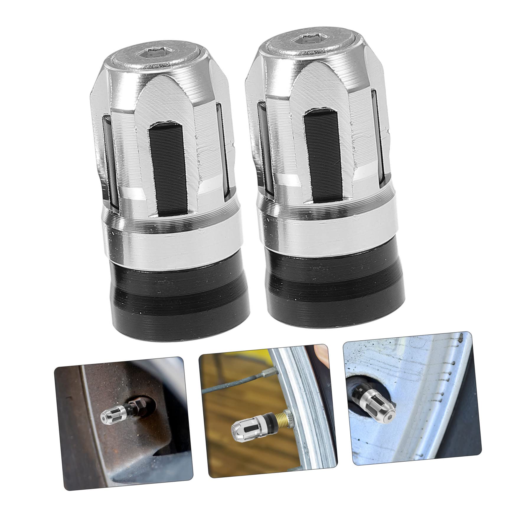 5 Set Cappuccio Del Tappo Del Nucleo Della Valvola Stelo Polvere Tappi Valvola Pneumatici Tappi Valvole Pneumatici Fornitura Auto Accessori Per Auto Lega Di Alluminio 2 Pezzi*5