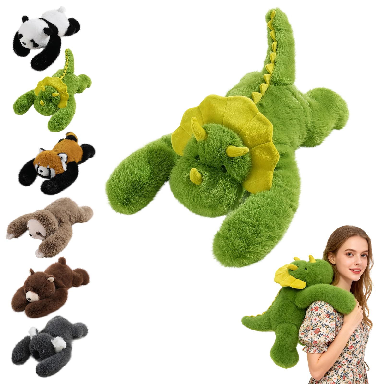 Weighted Dinosaur Plush Teddy, Soft Stuffed Animal Plushies, Cuddly Toy for Comfort & Relaxation