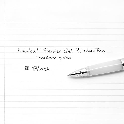 Miniatura 6 de Uni-Ball 207 Premier - Bolígrafo de punta redonda de gel retráctil, 0.028 in, punta media, tinta negra (paquete de 3, negro)
