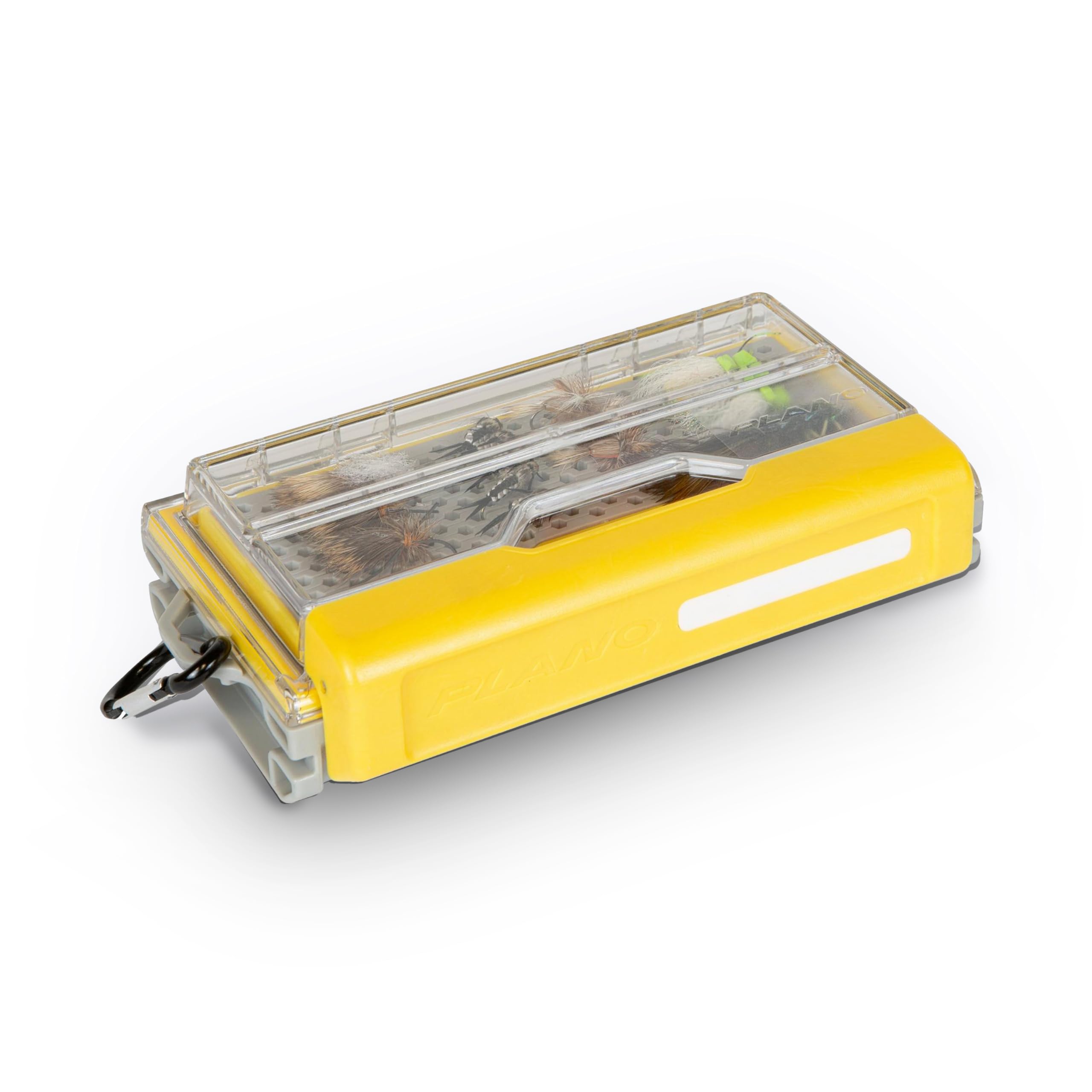 Plano Edge Micro Fly Storage Box, Gray and Yellow, Waterproof and Rust-Resistant Customizable Fishing Tackle Organization