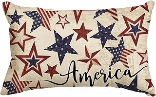 AVOIN colorlife 4th of July Patriotic Independence Throw Pillow Cover, 12 x 20 Inch Memorial Day America Stars Decor Cushi...
