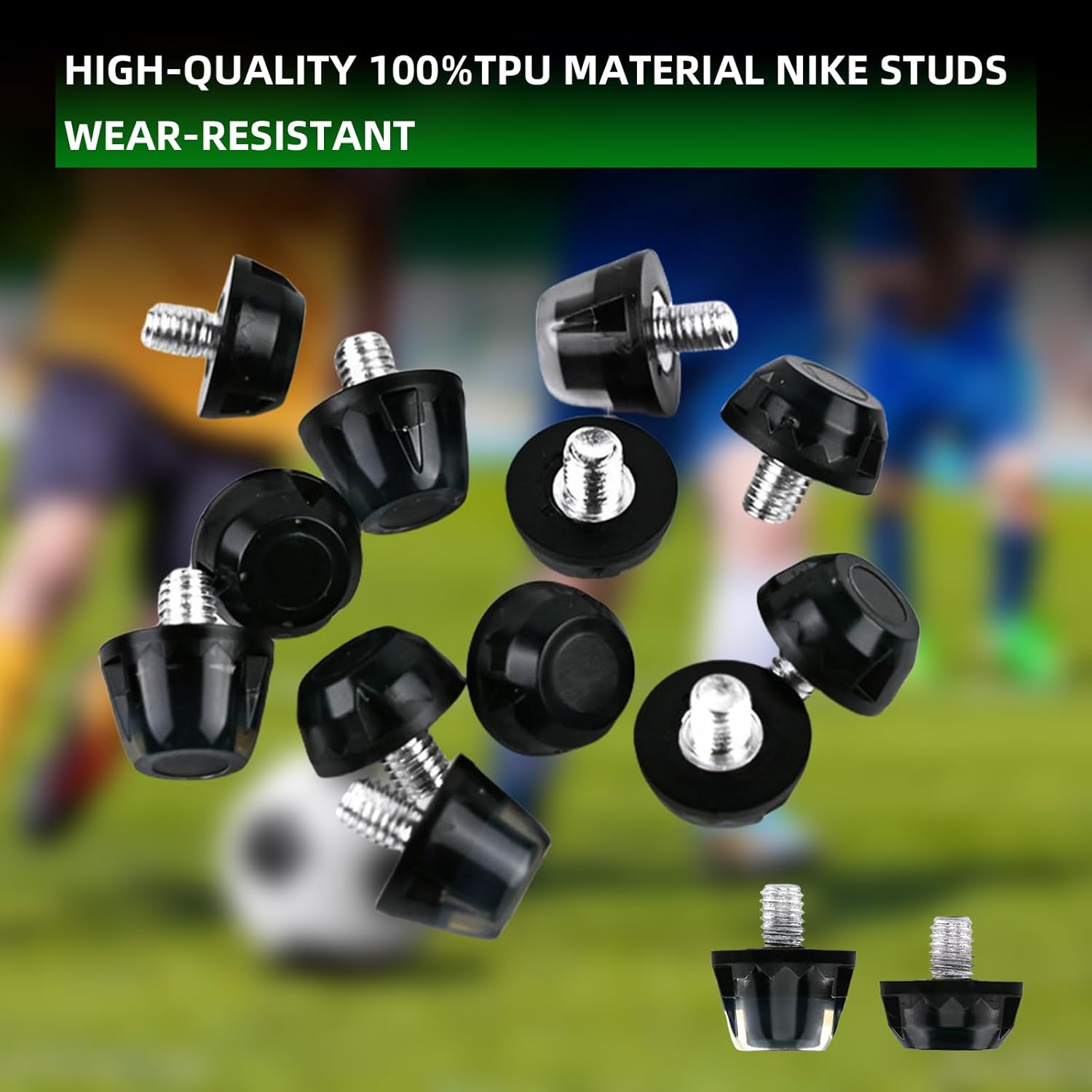Soccer Cleats Replacement Studs,12PCS TPU Football Cleat Spikes with Wrench,Compatible with Nike, Puma, Umbro & More M5 Thread Boots,Lightweight Traction for Firm Ground