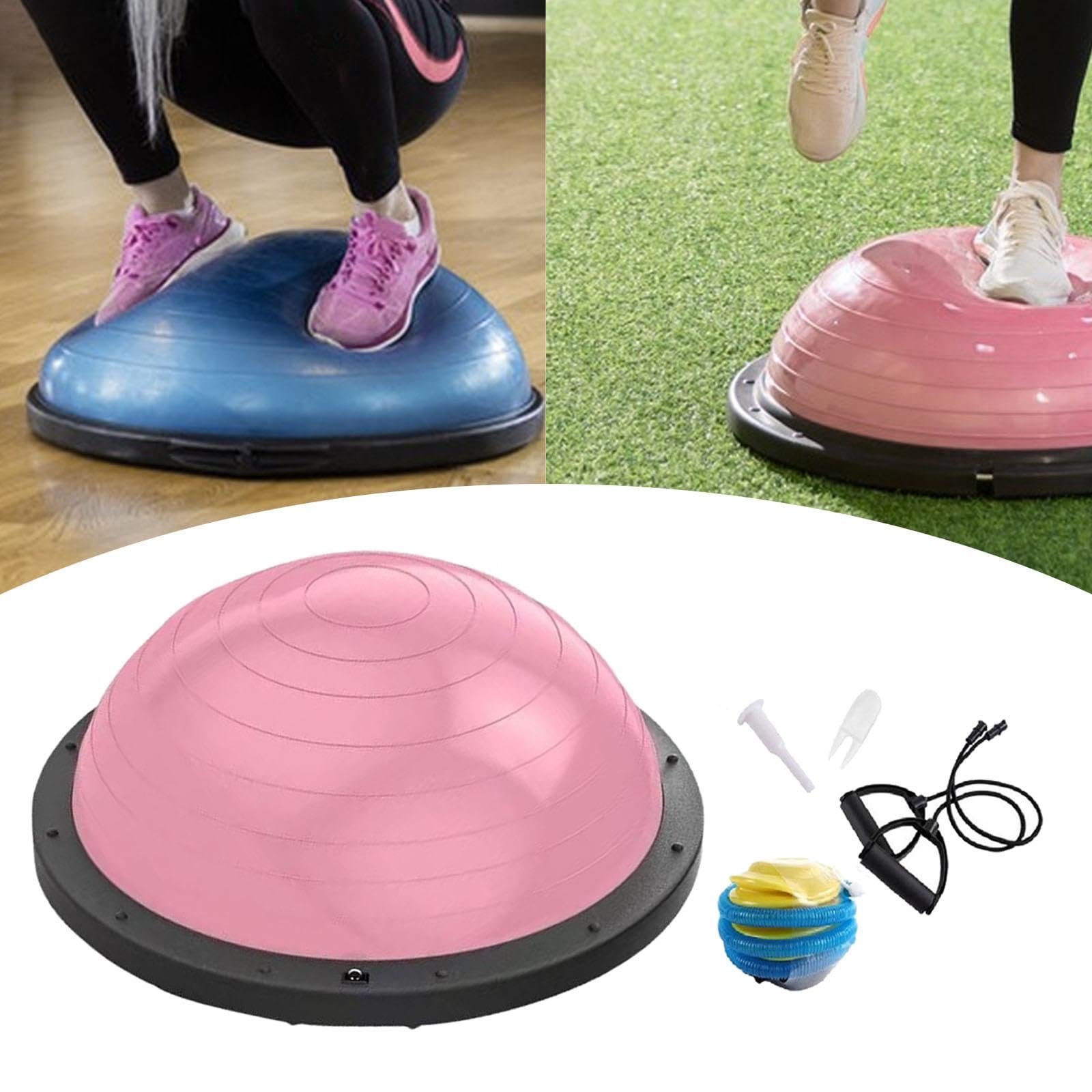 Balance Ball, Palla Semi-Ginnastica Gonfiabile, Dispositivo per L'allenamento Dell'equilibrio con Fasce di Resistenza E Pompa per Ginnastica,