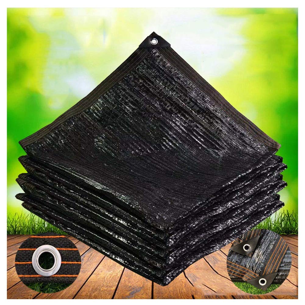 Voile ombrage noir 6x6m avec toile d'ombrage renforcée et filet isolation thermique
