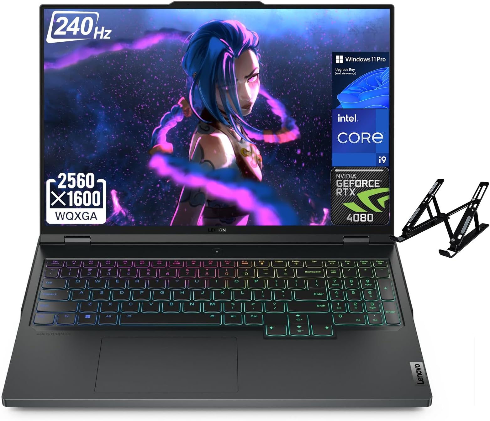 Lenovo Legion Pro 7 Gaming Laptop, 16" WQXGA 240Hz Display, Intel 32-Core i9-13900HX(24-core), GeForce RTX 4080, 16GB DDR5, 1TB SSD, Backlit Keyboard, WiFi 6, Win 11 Pro, with Laptop Stand