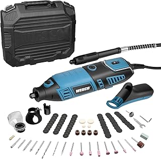 WESCO Rotary Tool Kit, Extend Shaft, 35000RPM, 7 Variable Speed, 82 Accessories, Rotary Multi-Tool for Cutting, Carving, E...