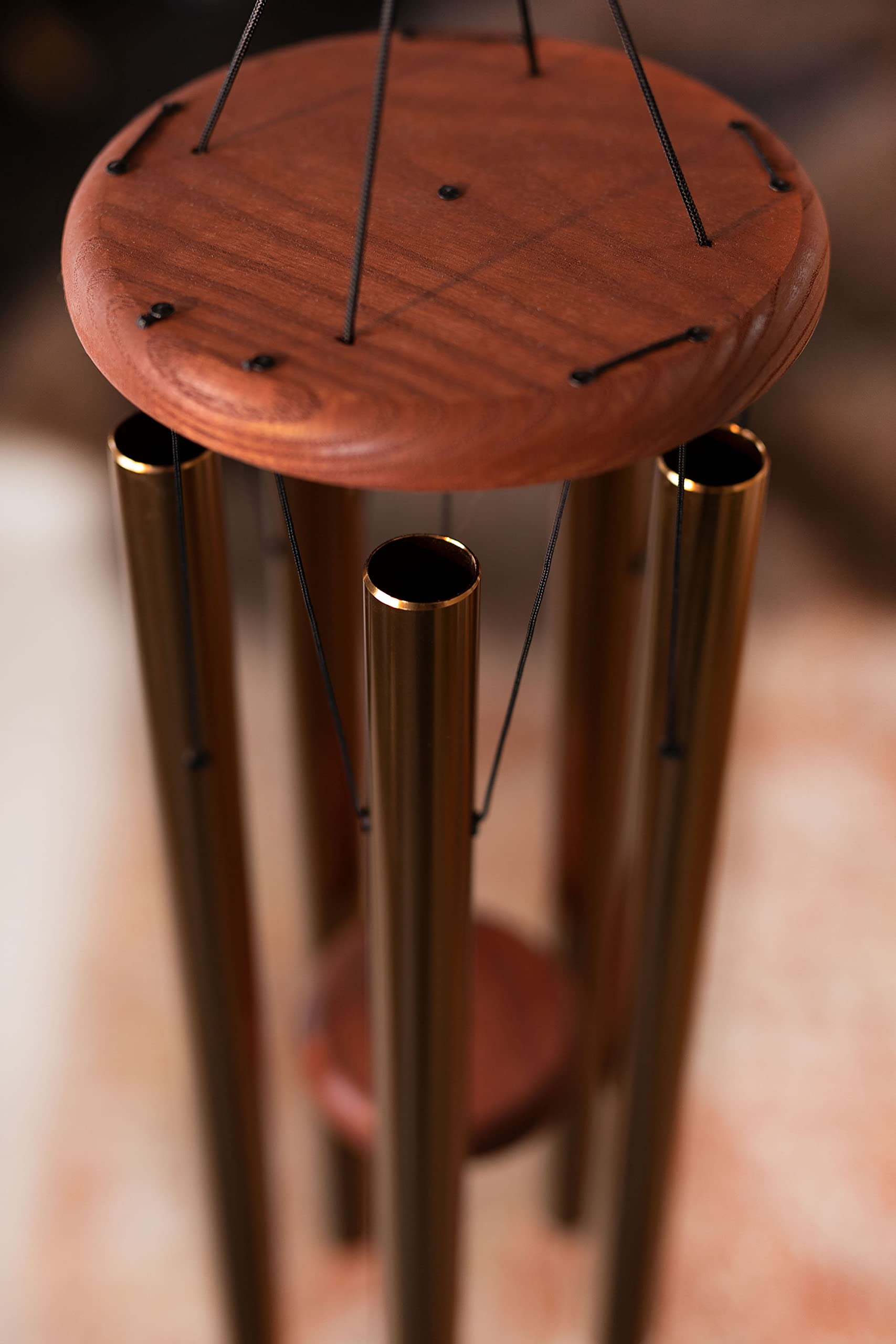 Sonic Energy Meditation Chime – 90 cm, Bronze, Flower of Life – Windspiel mit 5 Klangstäben, 432 Hz – Dekoration für Innen- und Außenbereich (FOLMC36B)