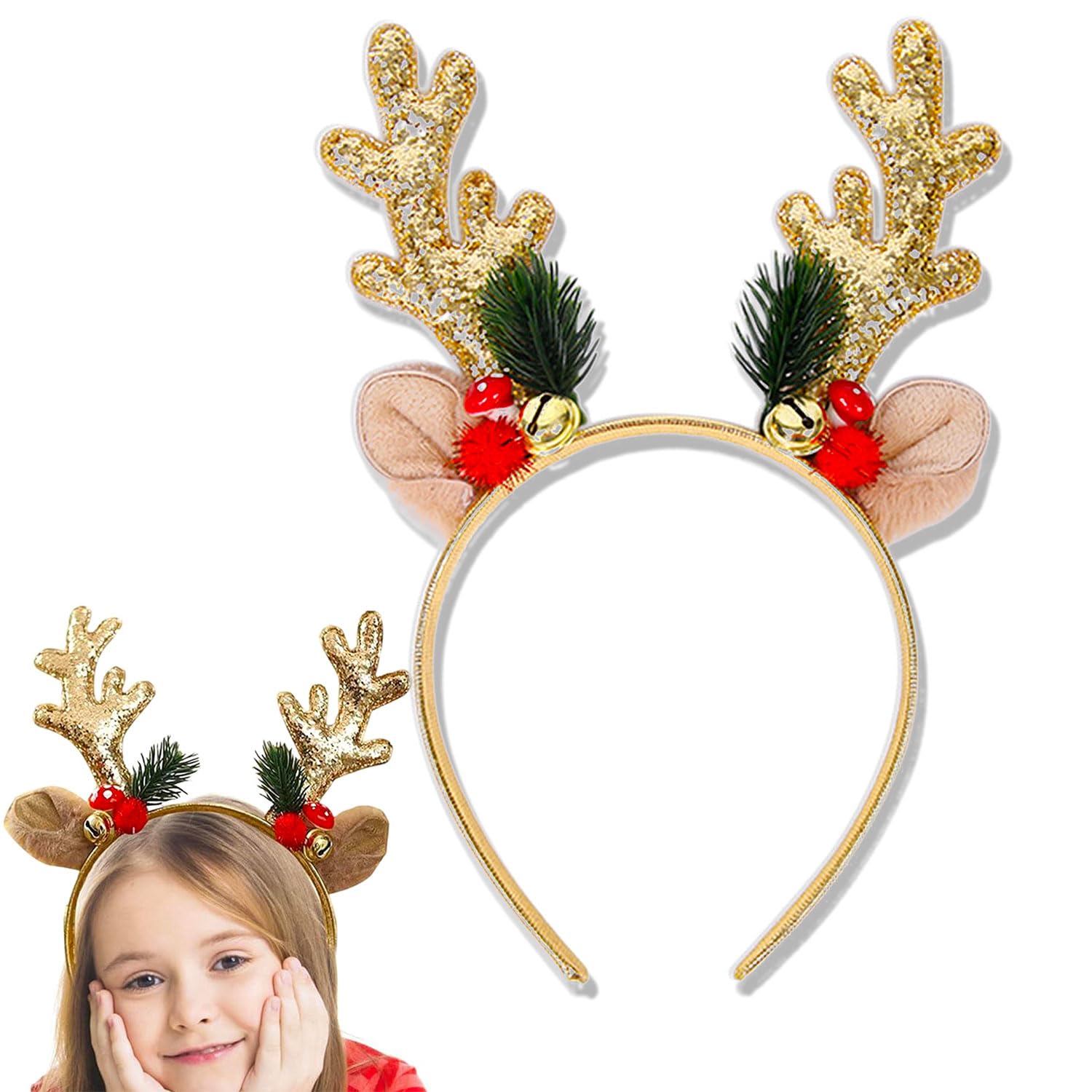 Amazon.com : Vsdski Reindeer Antlers Headband Christmas  display picture 2
