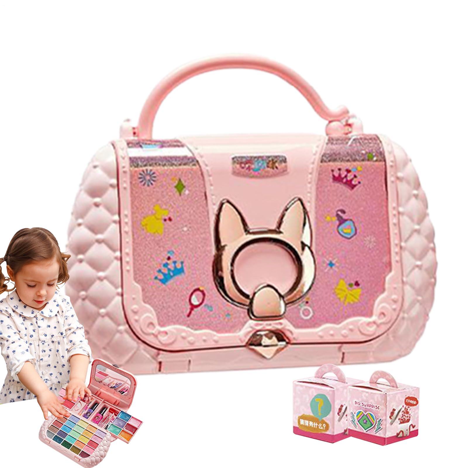 Kit Trucco Bambina Kit Trucco Reale Sicuro E Delicato | Set Cosmetico Giocattolo Vero Lavabile Per Bambini Di Ruolo Travestimento Festa Salone Di Bellezza Cosmetico Glitter