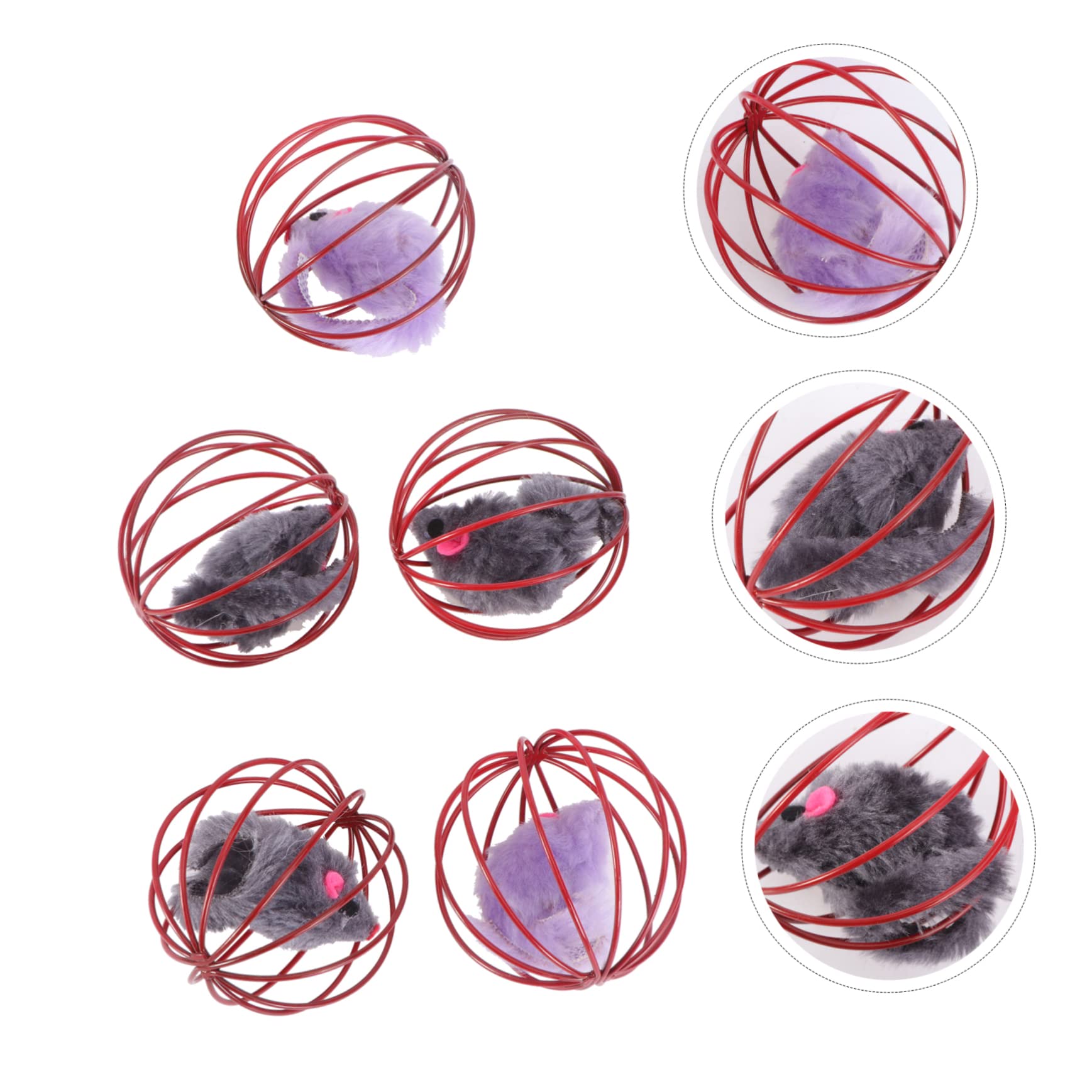 FRCOLOR 15 Piezas De Juguete De Ratón Enjaulado Juguetes De Ratones para Gatos Jaulas para Cachorros Juguete De Pelota De Ratón Juguetes para Cachorros Jaula De Juguetes para Mascotas