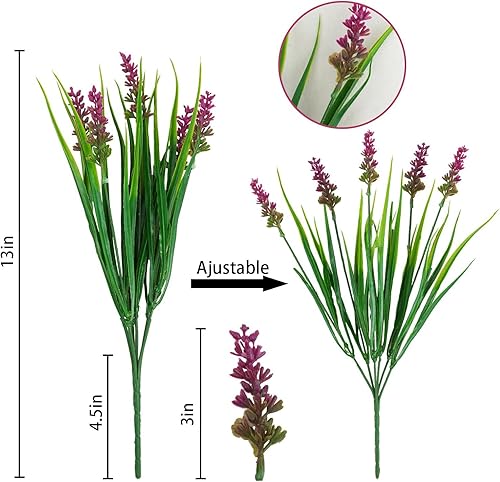 Miniatura 4 de Agusbagli 24 paquetes de plantas falsas de césped artificial, mono, hierba de mono, vegetación resistente a los rayos UV, arreglo de arbustos de