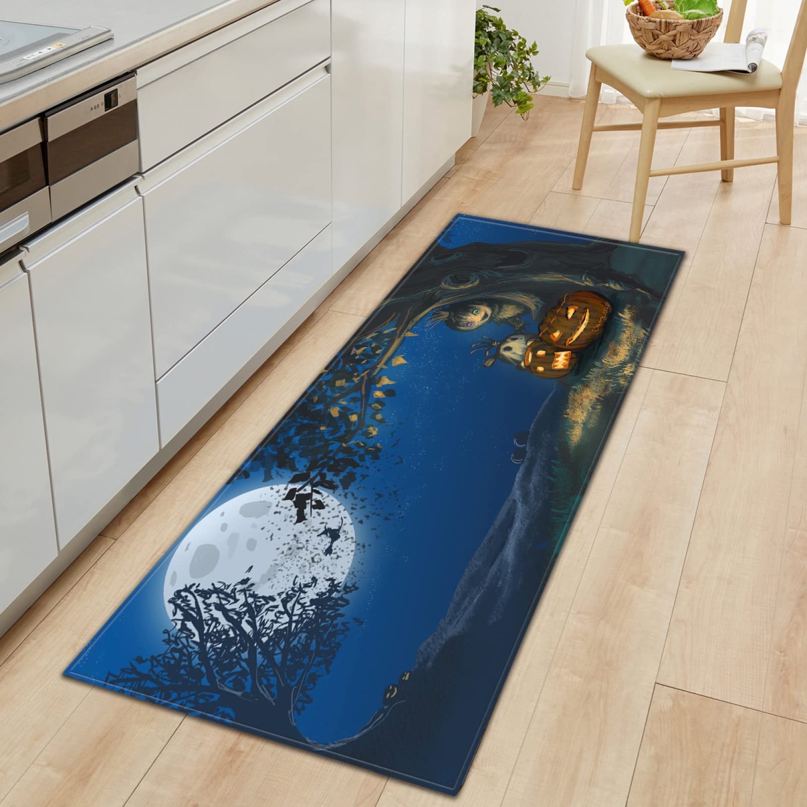 Tapis bain paillasson Halloween antidérapant et grand tapis de sol cuisine lavable 60x180