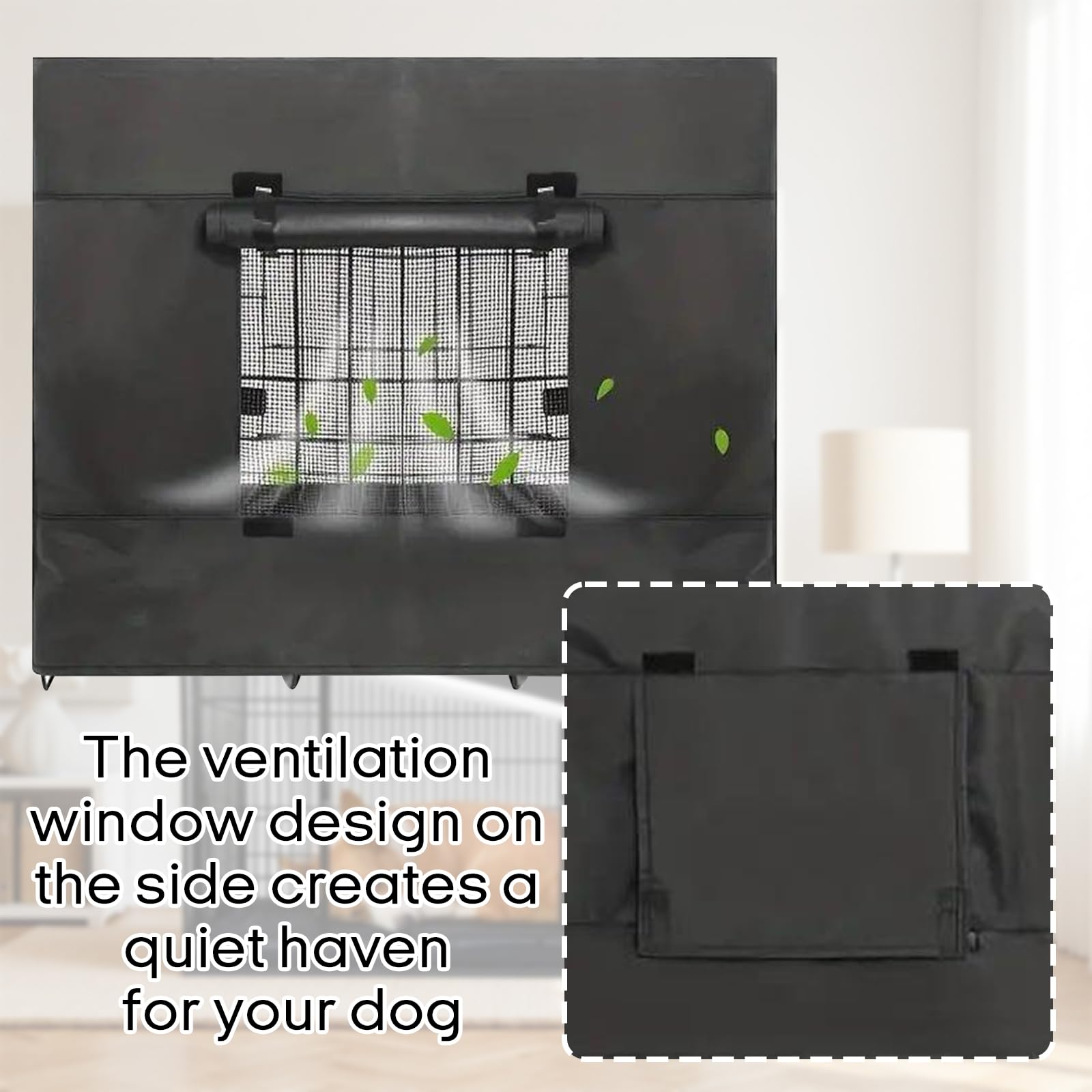 Hundekäfig Abdeckung für Drahtkäfige 125 x 79 x 84 cm, Langlebig und Winddicht, Schwarz Oxford Strapazierfähig Hundebox Abdeckung für innen und außenbereich (Nur Abdeckung)