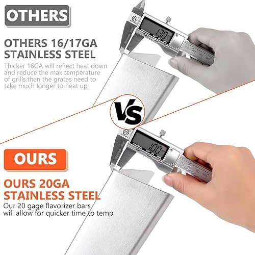 Miniatura 89 de QuliMetal 66033 Barras aromatizantes para Weber Genesis II E-410/E-415/E-435, piezas de parrilla para parrillas de gas Weber GS4 Genesis II LX serie