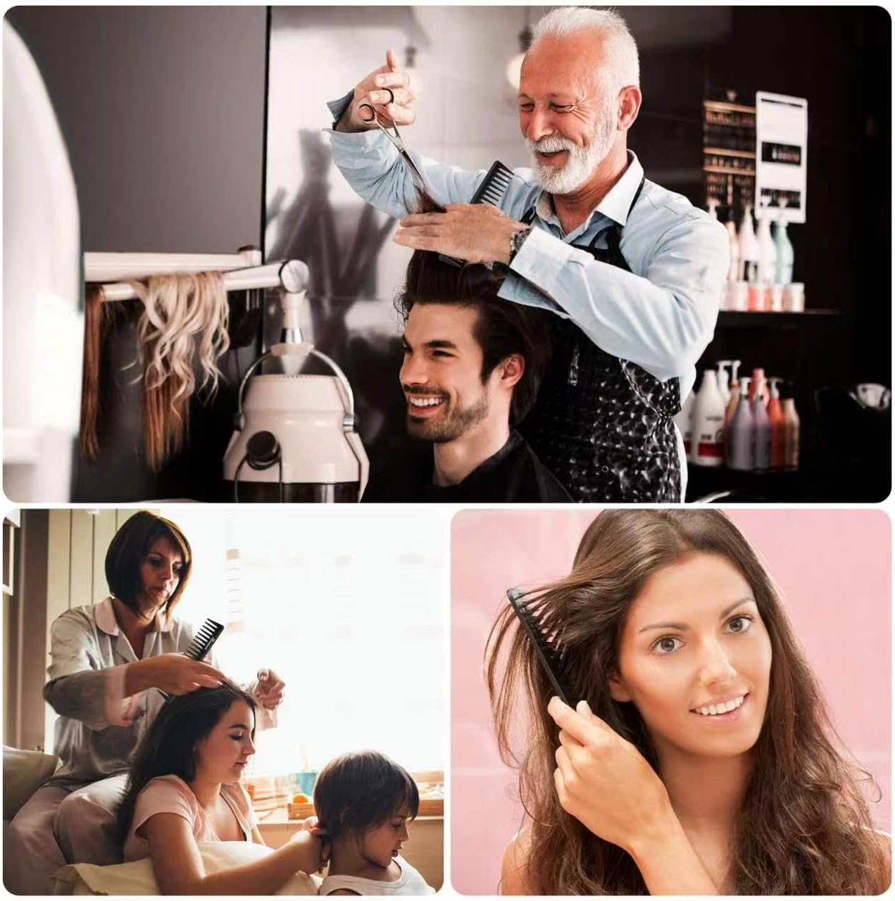 ワイドトゥースコームと大きな髪のもつれをほどくし 丈夫なヘアコーム 巻き髪に適しています ロングヘア ウェットヘアまたはドライヘア全