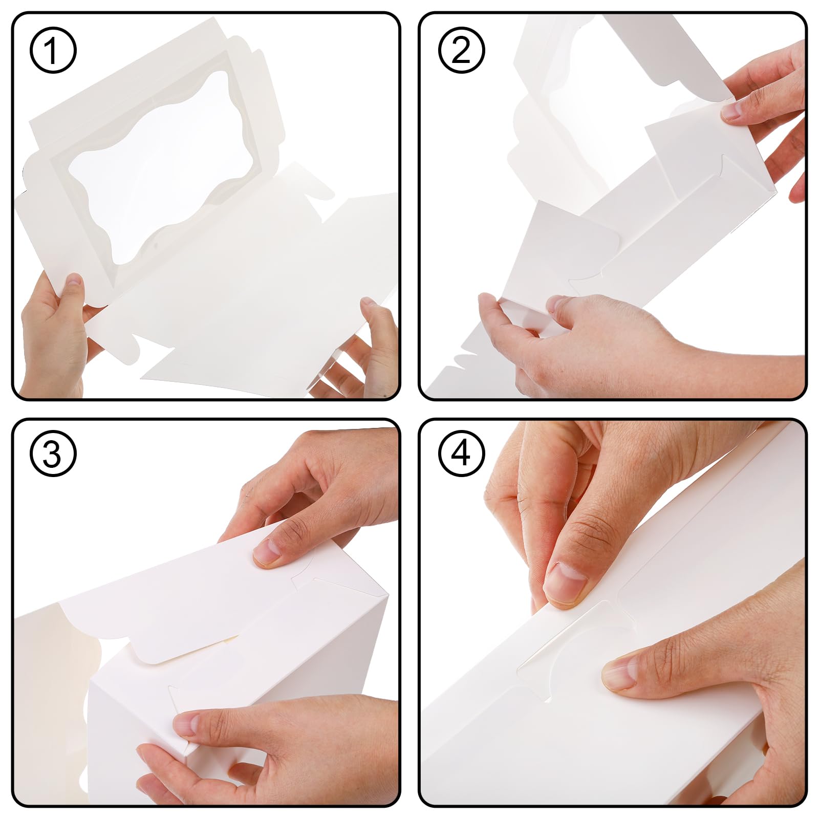 32 Weihnachts-Plätzchenboxen Mit Fenster, 22,9 X 15,2 X 7,6 Cm - Inkl. Baumwollband & Etiketten Zum Verschenken