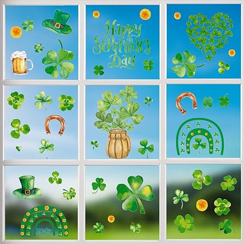 Miniatura 8 de FAMYGFT Decoraciones de Pascua para ventanas, gnomo de Pascua para ventana, feliz huevo de Pascua, vacaciones, conejo, primavera, calcomanías de