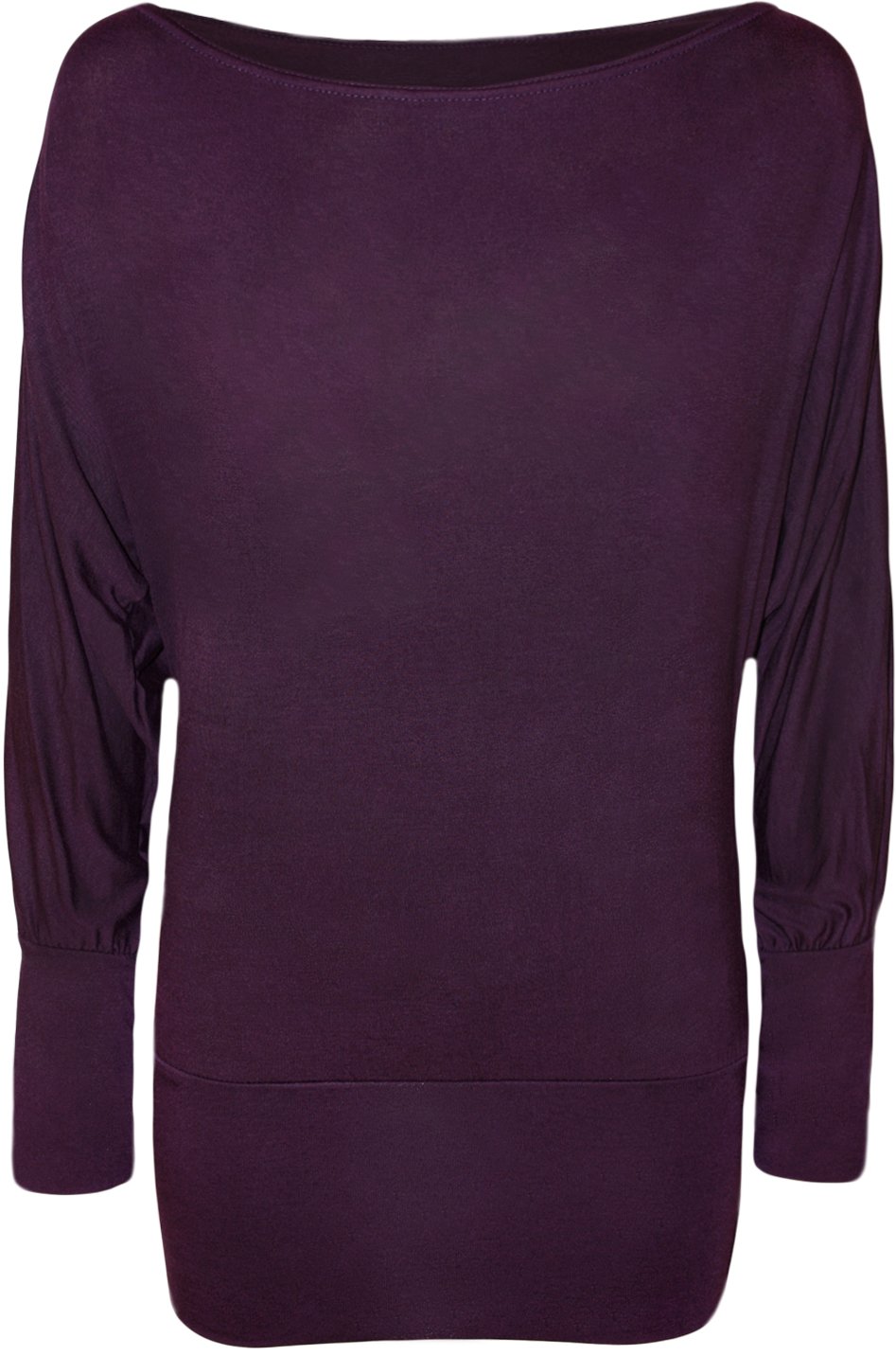 Wearall Women's Purple Batwing Long Sleeved Top - 8/10