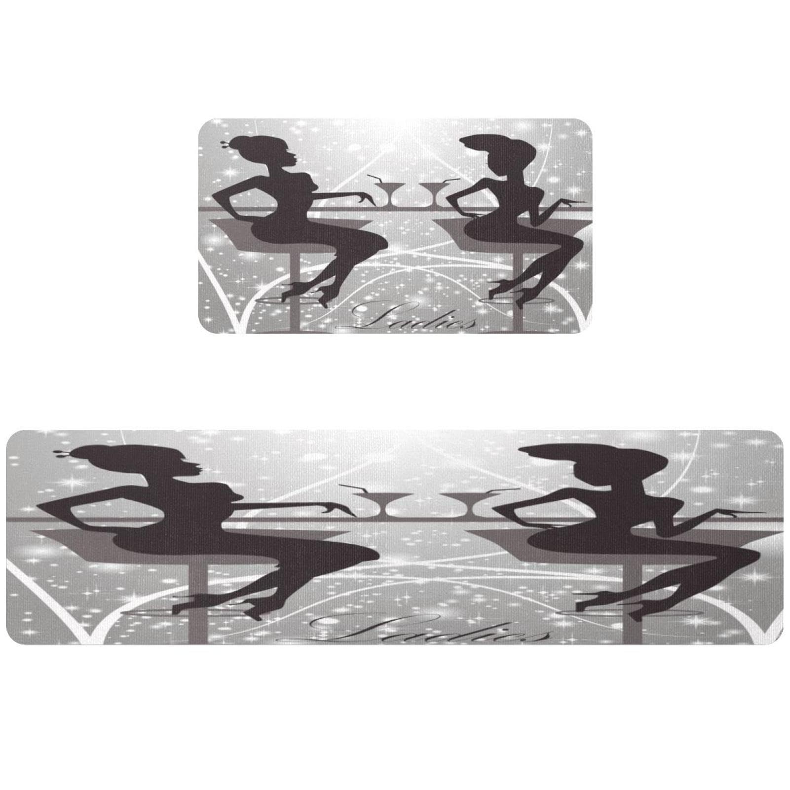 Tapete de cocina lavable con base antideslizante alfombra absorbente de dos piezas